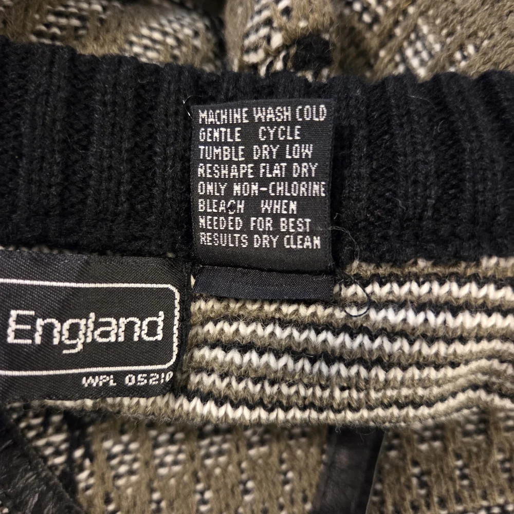 Peter England Sweater - Leather Accents! Black and Olive - Picture 14 of 14